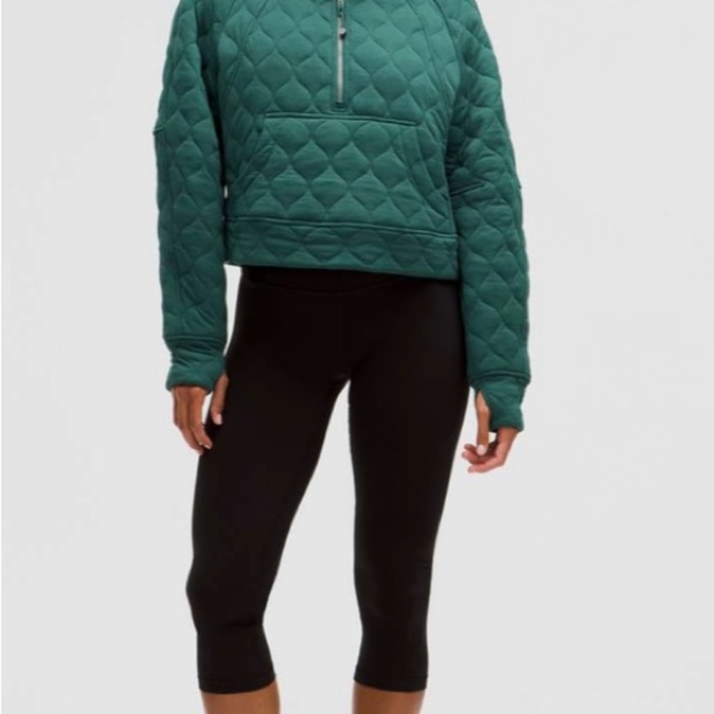 Lululemon Oversized Quilted Half Zip NWT SOLD OUT Storm Teal - Picture 5 of 7